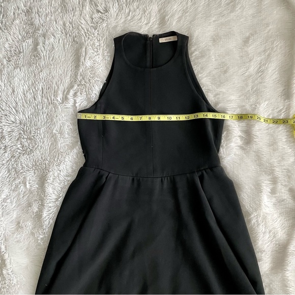 Celine Dress Black Sleeveless Fit & Flare Pockets Minimalist Luxury Classic LBD - Picture 9 of 12